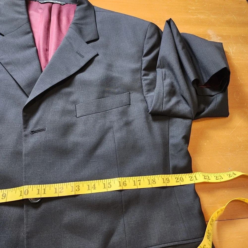 J. Victor Wool Suit‎ Jacket Mens 42S Charcoal VTG Union Made Canada Career Event